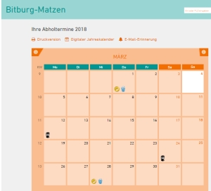 2018 Muellabfuhrkalender