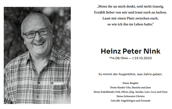 2023 Heinz Peter Nink