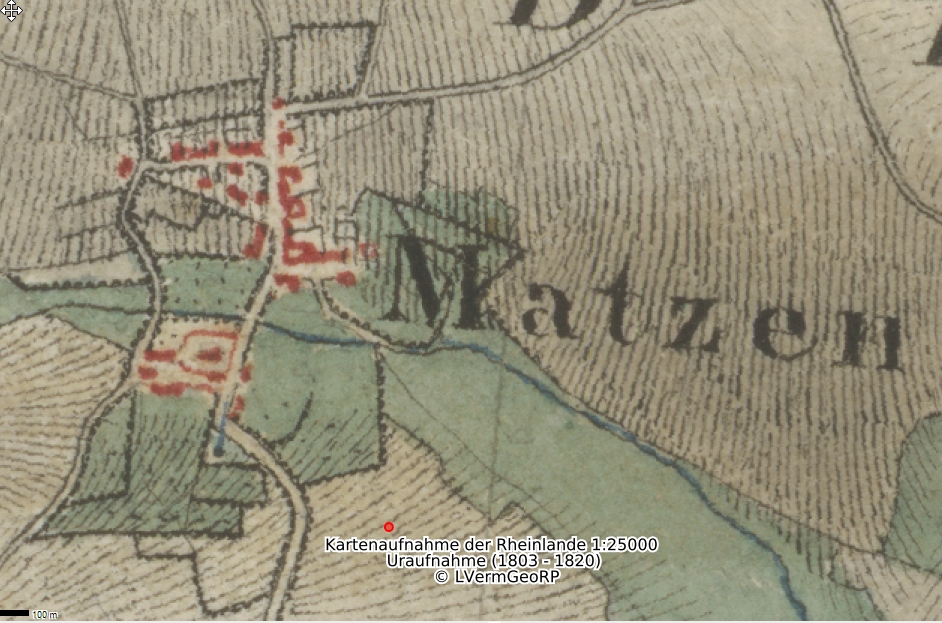 Matzen um 1770 - Quelle: Ferraris Karte